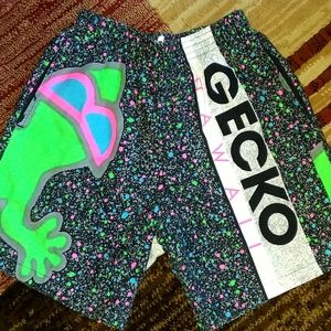 Vintage Gecko Hawaii "Splatter Wrap" Shorts